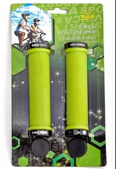 Грипсы с металлическими зажимами Vinca Sport длина 129мм, лайм, зажим черный, индивидуальная упаковка, H-G 119