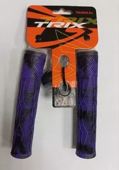 Грипсы TRIX, для BMX, резиновые, 166мм, противоскользящие, черный-сиреневый, HL-G132-BLACK-VIOLET