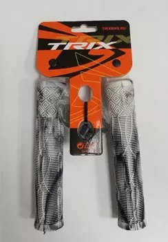 Грипсы TRIX, для BMX, резиновые, 166мм, противоскользящие, двухцветная комбинация, черный-белый, HL-G132-BLACK-WHITE
