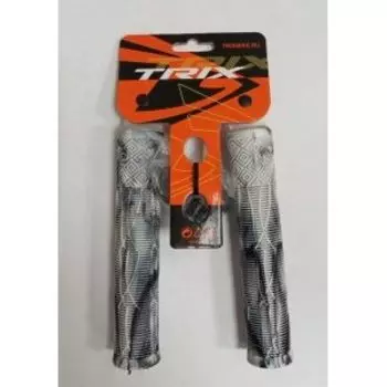Грипсы TRIX, для BMX, резиновые, 166мм, противоскользящие, двухцветная комбинация, черный-белый, HL-G132-BLACK-WHITE