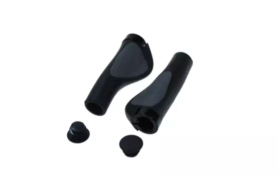Грипсы велосипедные TRIX, резиновые, 130 мм, 2-х компонентные,торцевые заглушки,черно-серые, HL-G311-1