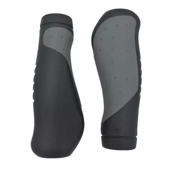 Грипсы велосипедные TRIX, резиновые, 135 мм, эргономичные, черно-серые, HL-G306-1