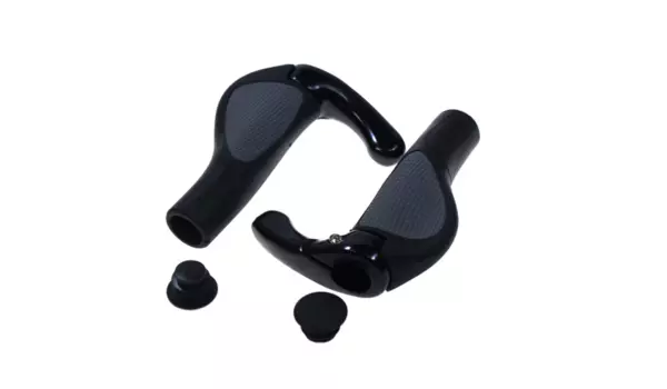 Грипсы велосипедные TRIX, резиновые, с рогами,140 мм, 2-х компонентные, черно-серые, HL-G311