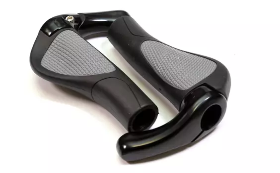 Грипсы велосипедные TRIX, резиновые, с рогами,150 мм, 2-х компонентные, эргономичные, черно-серые, HL-G205