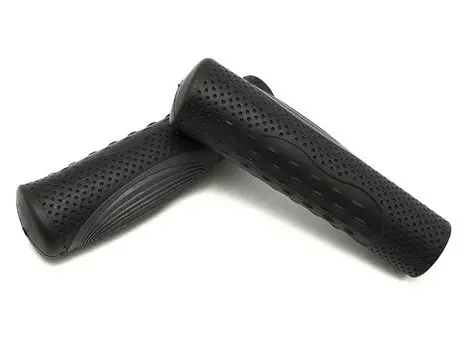 Грипсы велосипедные VELO VLG-749D2, анатомические, Kraton/гель, с закрытым концом, 125мм, чёрный, VLG-749D2