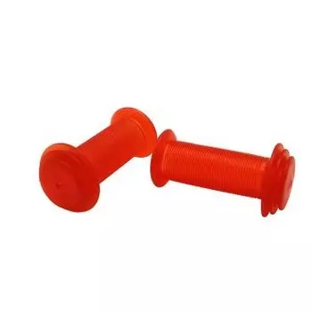 Грипсы велосипедные VELO VLG-901, детские, 82мм, с фланцами, с закрытым концом, оранжевые