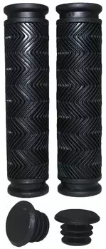 Грипсы Vinca Sport, резиновые, с заглушками, 120 мм, индивидуальная упаковка Vinca Sport, черные, H-G 37 black