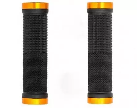 Грипсы Vinca Sport, с металлическими зажимами, длина 129мм, чёрные, зажим оранжевый, H-G 119 black/orange