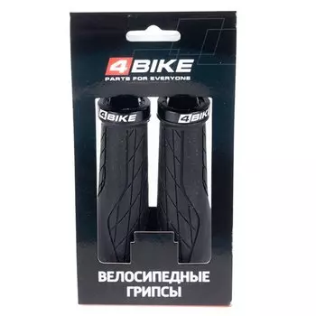 Грипсы велосипедные 4BIKE, 131.6 мм, эргономичные, черный, ARV000036