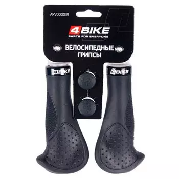 Грипсы велосипедные 4BIKE, анатомические, 140.2 мм, черный, ARV000039