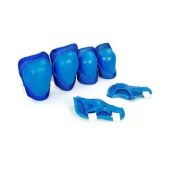 Защита TRIX, детская, комплект (наколенники, налокотники, защита запястий), синий