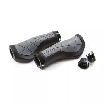 Грипсы велосипедные CLARK`S .CE315, эргономичные, 135мм, с 1 фиксатором, 2х компонентные, серо-черные, 3-194