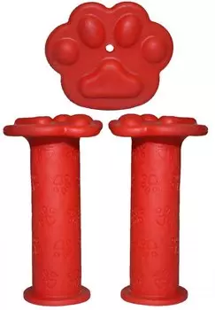 Грипсы велосипедные детские Vinca "мишка и зайка", 22*85мм, красные, H-G 97 Bear and Hare