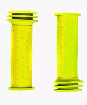 Грипсы велосипедные детские Vinca Sport H-G 96 trevel yellow, 102мм, резиновые, желтые.