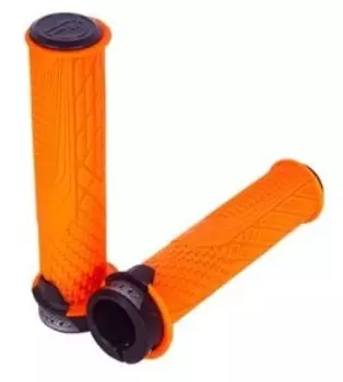 Грипсы велосипедные Enlee 1ST Gen, 130мм, с закрытым торцом, с локрингом, оранжевые, ARV000593
