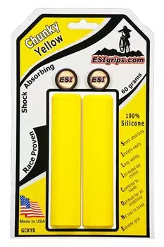 Грипсы велосипедные ESI Chunky, 130 мм, силикон, желтый, GCKY0