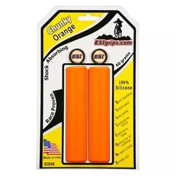 Грипсы велосипедные ESI Chunky, 130 мм, силикон, оранжевый, GCKO8
