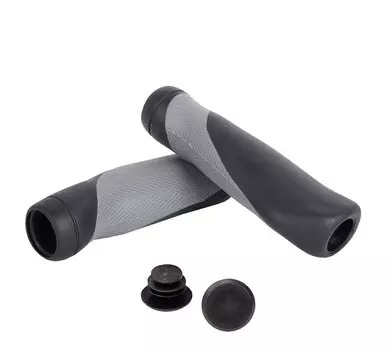 Грипсы велосипедные Green Cycle GGR-507, 130mm, эргономичные, черно-серые