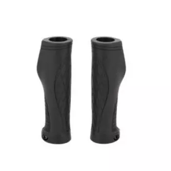 Грипсы велосипедные Hogger 130 мм, резиновые, эргономические, пластиковые фиксаторы на руль, черные, GRHG-G324PL