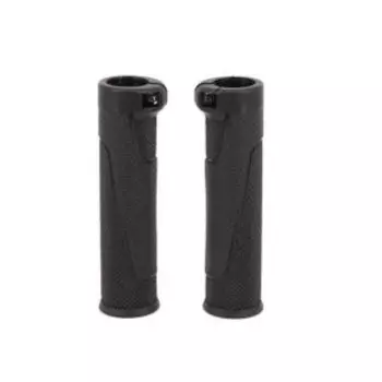 Грипсы велосипедные Hogger 130 мм, резиновые, пластиковые фиксаторы на руль, черные, GRHG-G308PL