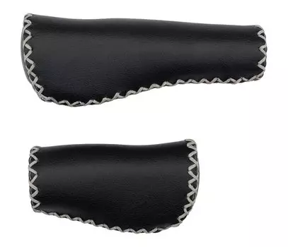 Грипсы велосипедные KELLYS HOLLANDGRIP Short, анатомические, 132/92мм, искусственная кожа с прошивкой, чёрные, ZKE21186