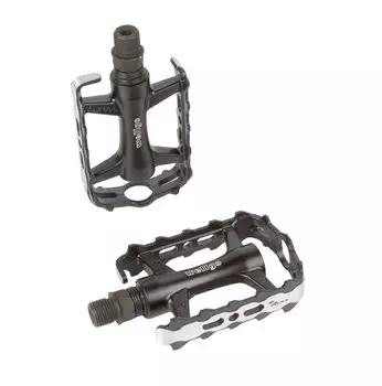 Педали велосипедные WELLGO алюминий LU-C27G ось Cr-Mo литые облегчённые 270 г черные 6-14127