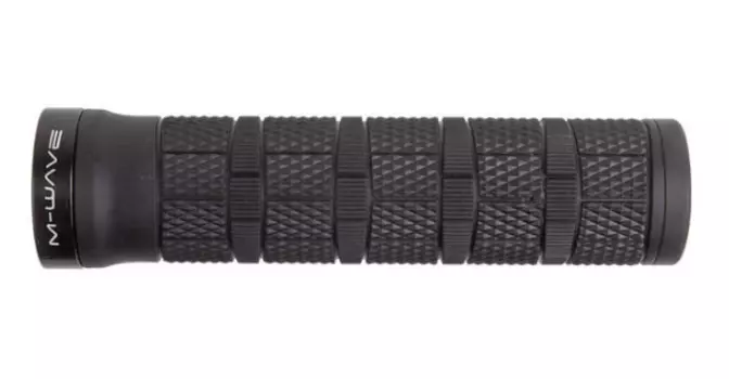 Грипсы велосипедные M-WAVE, 2х-компонентные, 130 мм, резина, эргономичные, черные, 5-410617