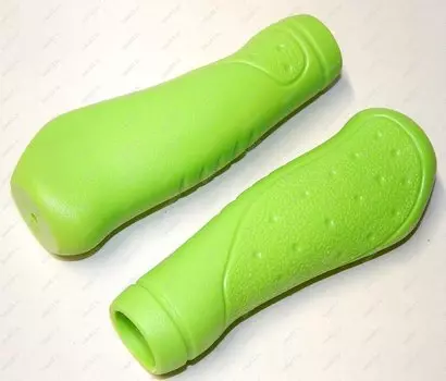 Грипсы велосипедные M-Wave Ergogel, резина/гель, эргономичные, антискользящие, зеленые, 5-410535
