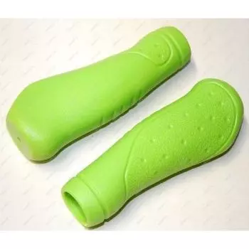 Грипсы велосипедные M-Wave Ergogel, резина/гель, эргономичные, антискользящие, зеленые, 5-410535