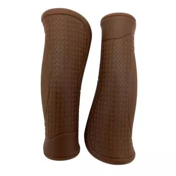 Грипсы велосипедные M-Wave резина, эргономичные, антискользящие, 130 мм, коричневые, 5-410521