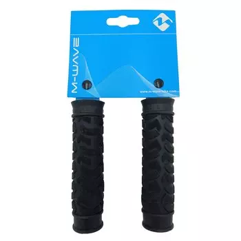 Грипсы велосипедные M-Wave, резина, с антискользящей структурой, 120 мм, черные, 5-410241