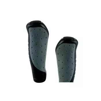 Грипсы велосипедные на руль HORST H32, 2-х компонентные, резина, 135мм, черно-серые, 00-170550