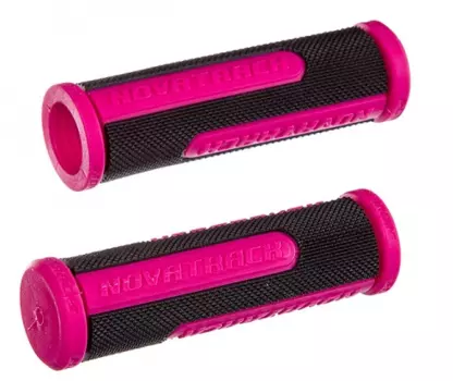 Грипсы велосипедные Novatrack, 110 мм, черно-малиновый (РТ213С), Х76787
