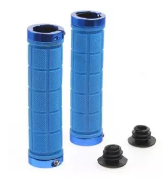 Грипсы велосипедные Rockbros, резина, с фиксаторами, синий, BT1011