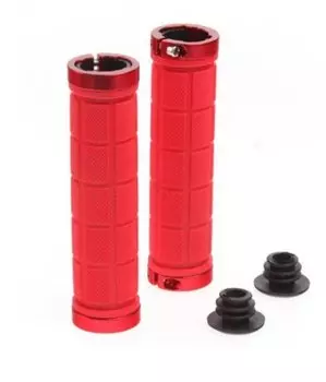 Грипсы велосипедные Rockbros, с фиксаторами, резина, красный, BT1011