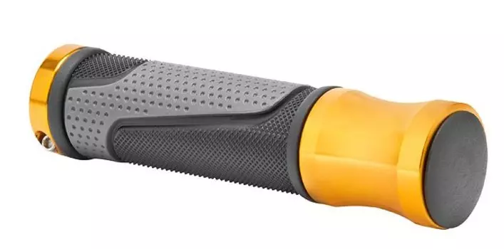 Грипсы велосипедные Stels XH-G78BL, 130 мм, с lock-on, 150138, черный/золотой, LU074698