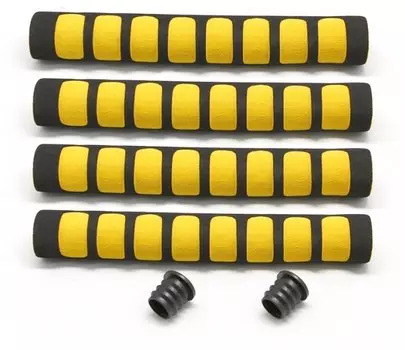 Грипсы велосипедные TBS, 220х20мм, неопрен, черно-желтый, HL-GR16