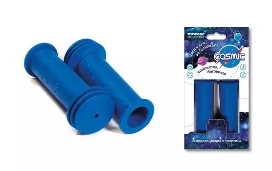 Грипсы велосипедные TRIX Cosmic, детские, 102 мм, резиновые, синие, GRTXG96CS