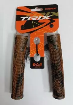 Грипсы велосипедные TRIX, для BMX, резиновые, 166мм, противоскользящие, черно-коричневый, HL-G132-BLACK-BROWN