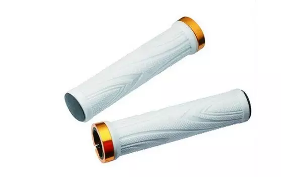 Грипсы велосипедные TRIX, резиновые, 135 мм, 2 фиксатора, торцевые заглушки, белые, GP-450P