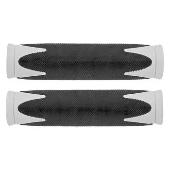 Грипсы велосипедные Velo, D2 Alloy, 130mm, белые/черные, с фиксатором, 410369