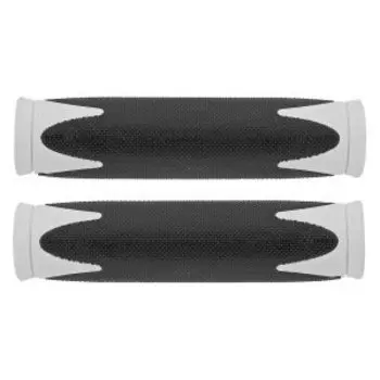 Грипсы велосипедные Velo, D2 Alloy, 130mm, белые/черные, с фиксатором, 410369