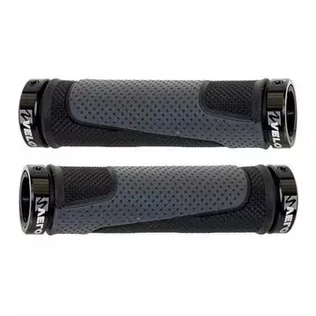 Грипсы велосипедные Velo, D2 Alloy, 130mm, черные, с фиксатором, 410350