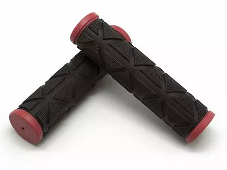 Грипсы велосипедные VELO VLG-172D2, Kraton/гель, с закрытым концом, 123мм, красно-черные, VLG-172D2