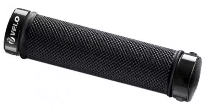 Грипсы велосипедные Velo VLG-775AD2, Anti-Slip, 130мм, с хомутами, логотип Velo, черный, Velo VLG-775AD2