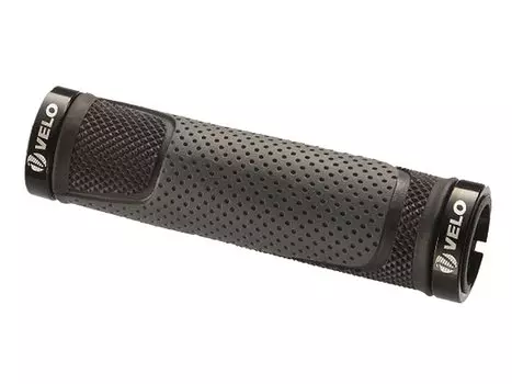 Грипсы велосипедные VELO VLG-776-AD3-L2G2, пластик/Kraton/гель, с заглушками, 130мм, VLG-776-AD3-L2G2