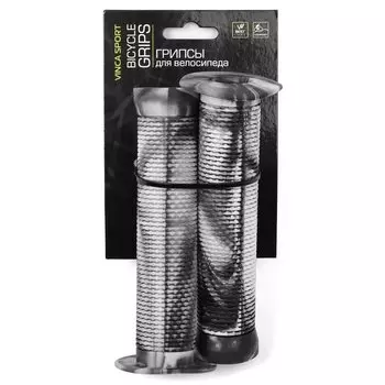Грипсы велосипедные Vinca Sport, длина 145 мм, черно-белые , инд. упаковка, H-G 61 mix black