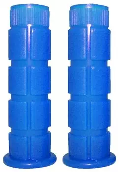 Грипсы велосипедные Vinca Sport, люминесцентные, 120мм, голубые, H-G 32 light blue