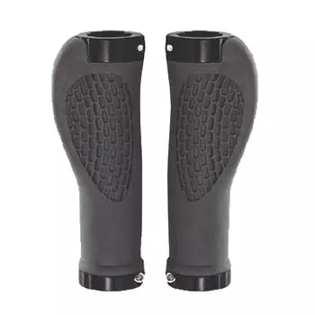 Грипсы велосипедные Vinca Sport, резиновые, 130 мм, анатомические, 2 грипстопа, чёрные, SZ-140A