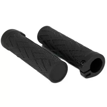 Грипсы велосипедные VP, резиновые, 130мм, с фиксаторами, черный, VPG-103
